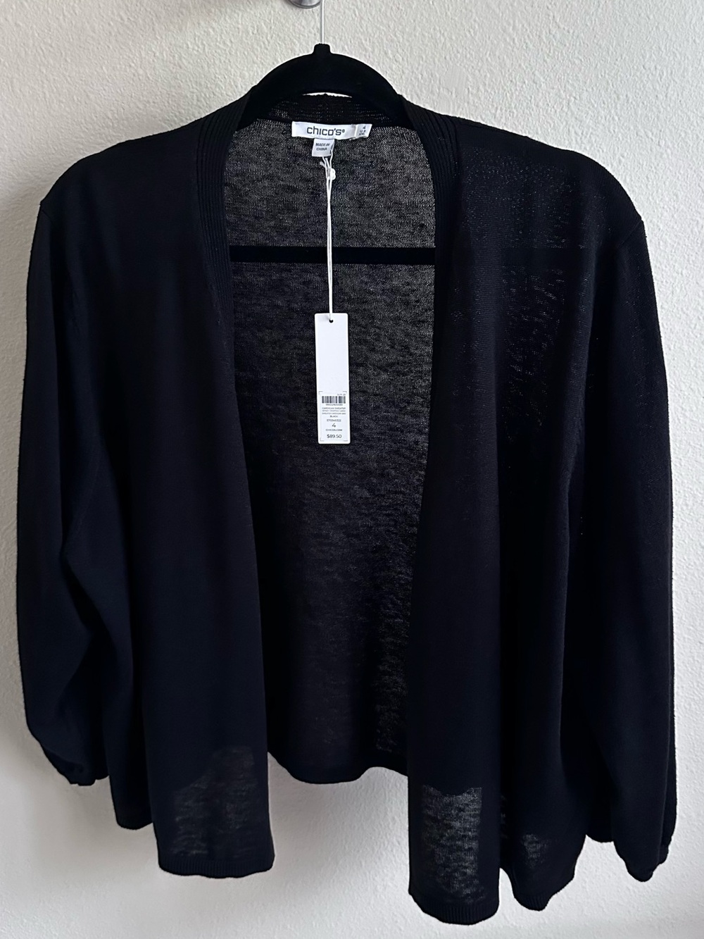Chico's Black Open Cardigan Sweater